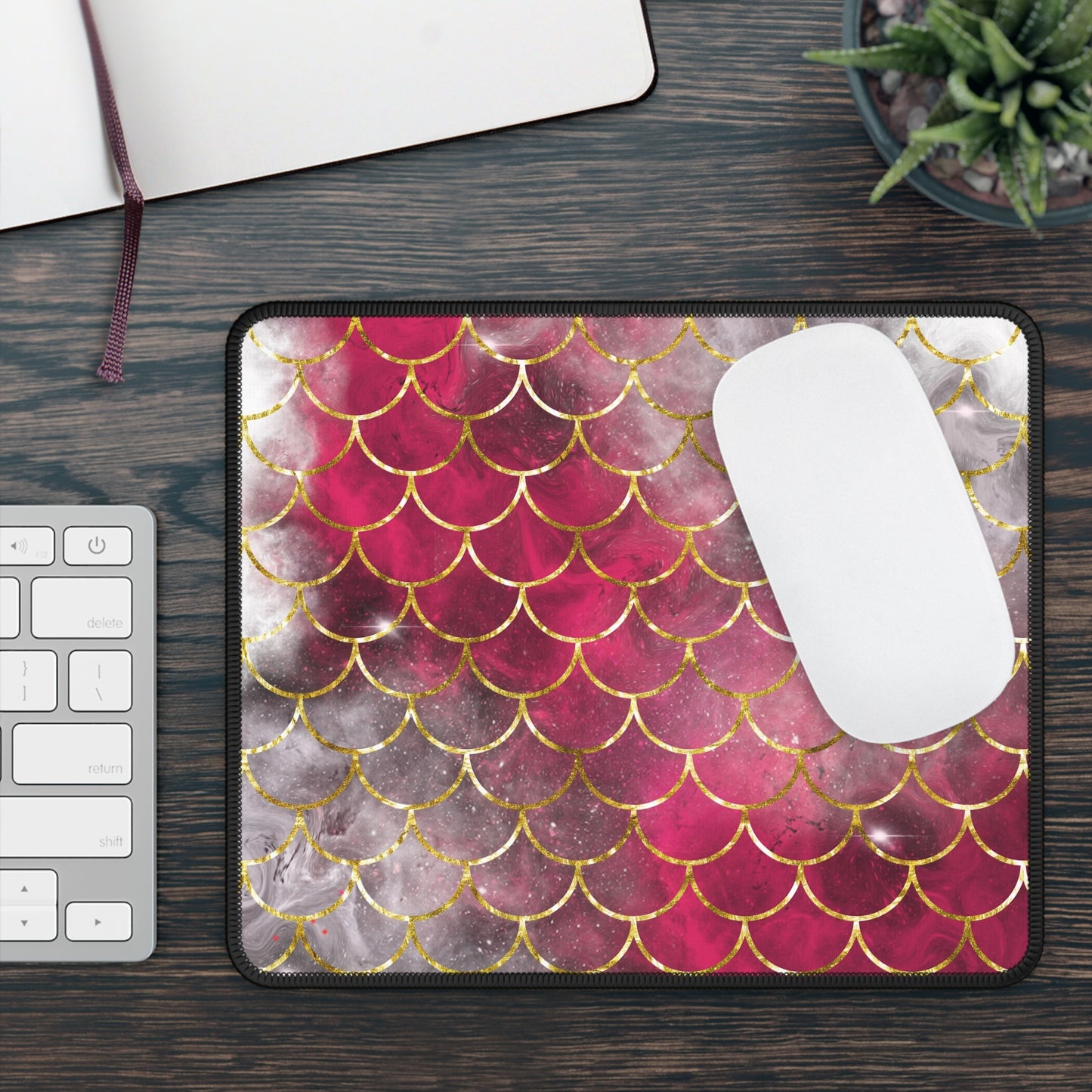 Cosmic Mermaid Scales Mouse Pad