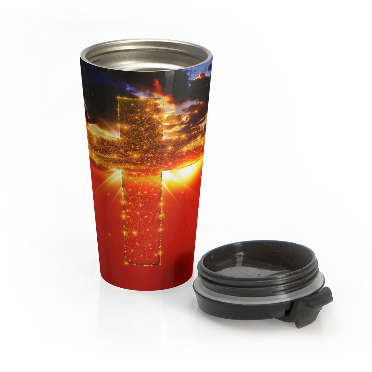 Faith Over Fear Cross Stainless Steel Travel Mug
