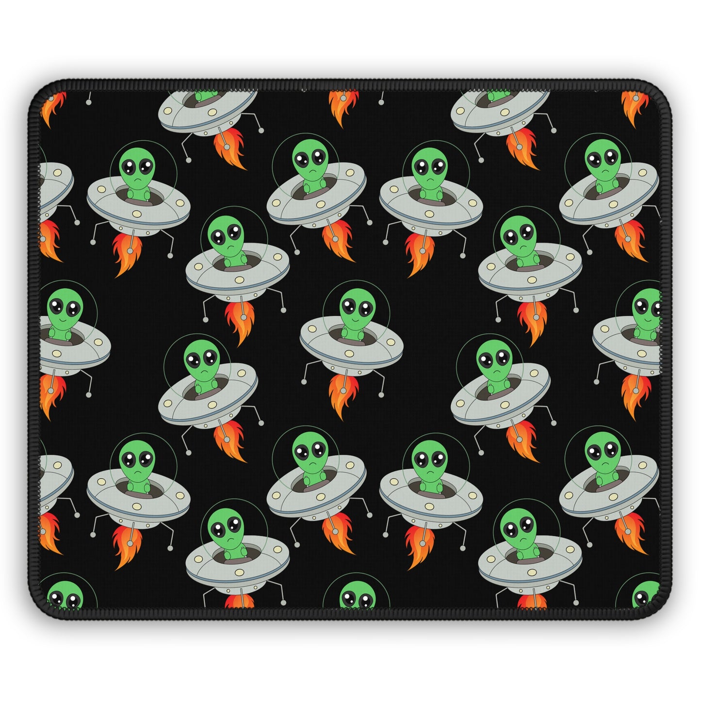 Cute UFO Alien Invasion Mouse Pad