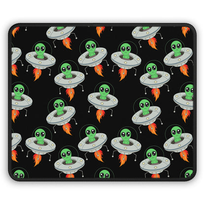 Cute UFO Alien Invasion Mouse Pad
