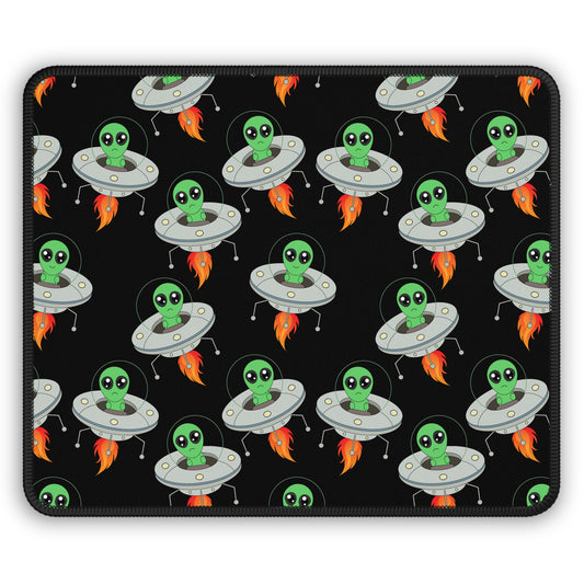 Cute UFO Alien Invasion Mouse Pad