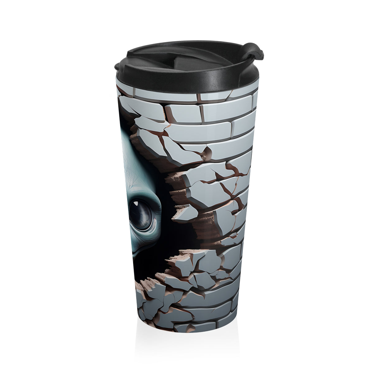 Alien Breaking Through Stainless Steel Travel Mug