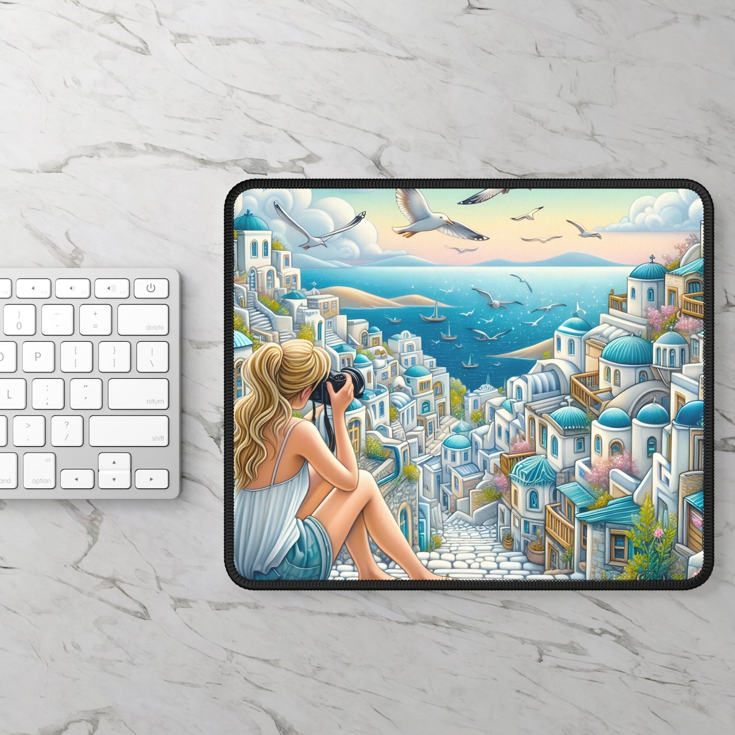 Santorini Dreamscape Mouse Pad