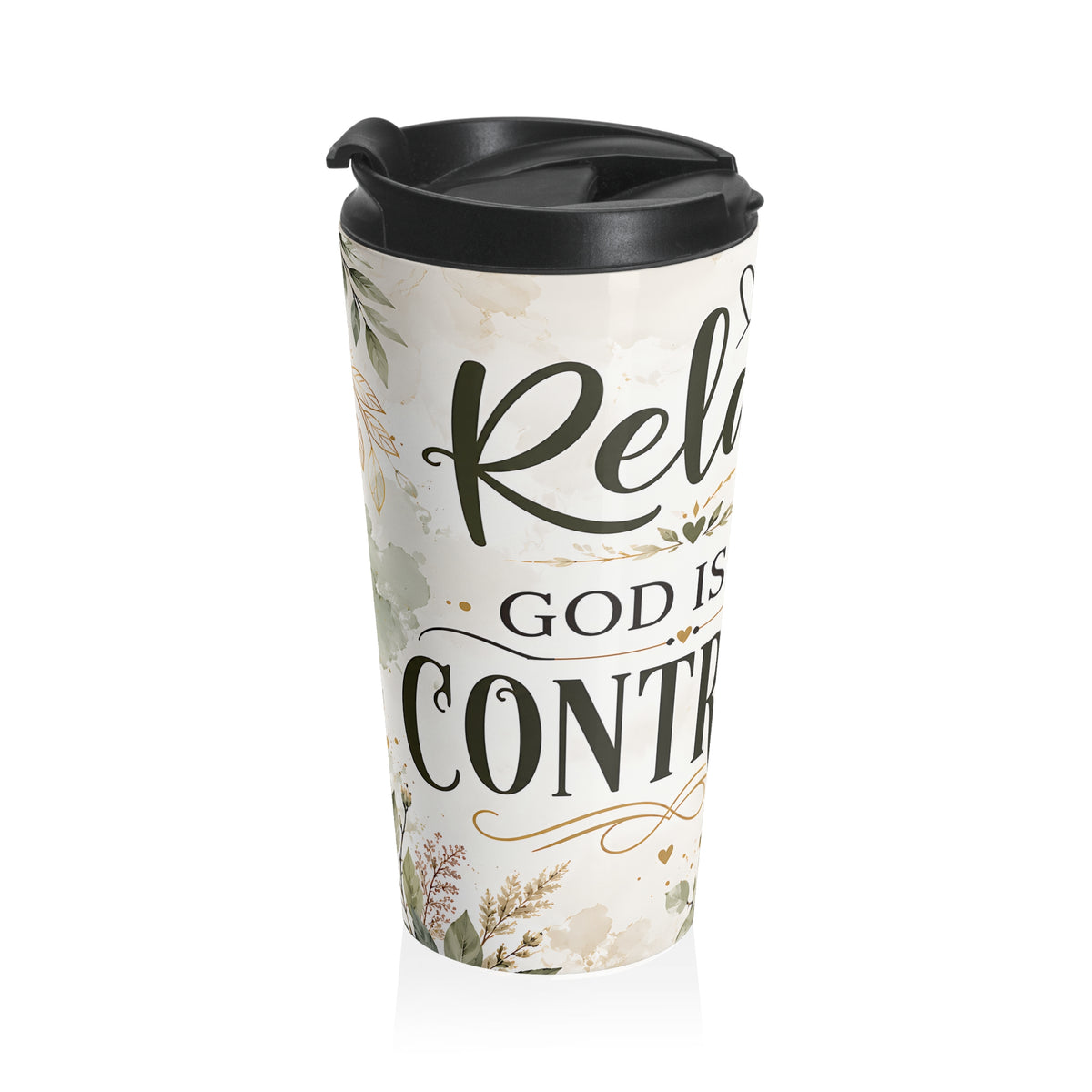 Relax, God Is in Control Sloth Stainless Steel Travel Mug