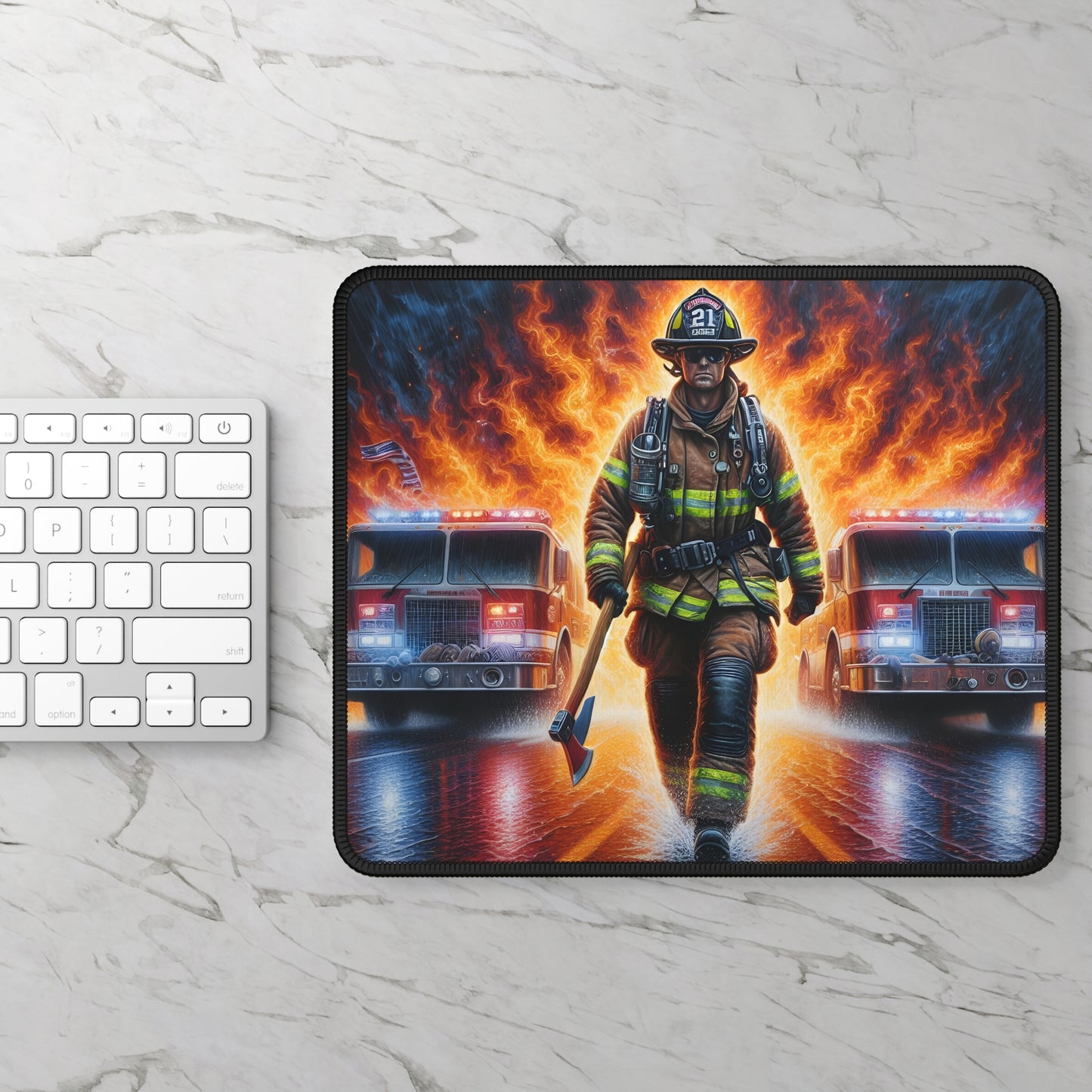 Firefighter Hero Mouse Pad