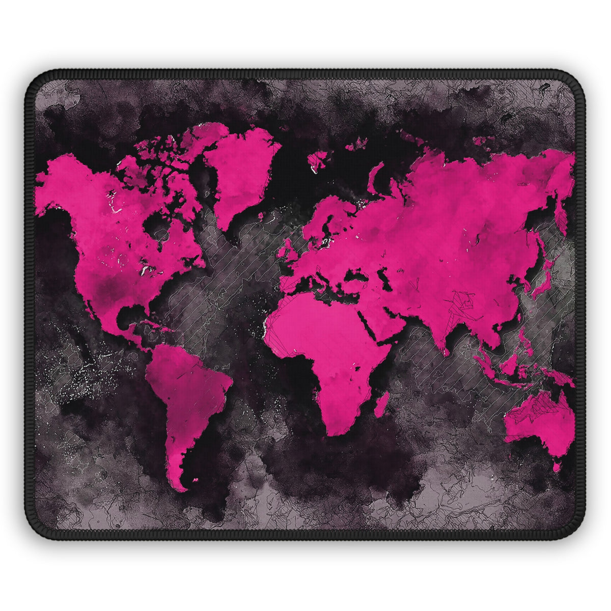 Pink World Map Mouse Pad