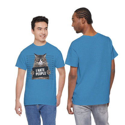 I Hate People Cat Mugshot T-Shirt