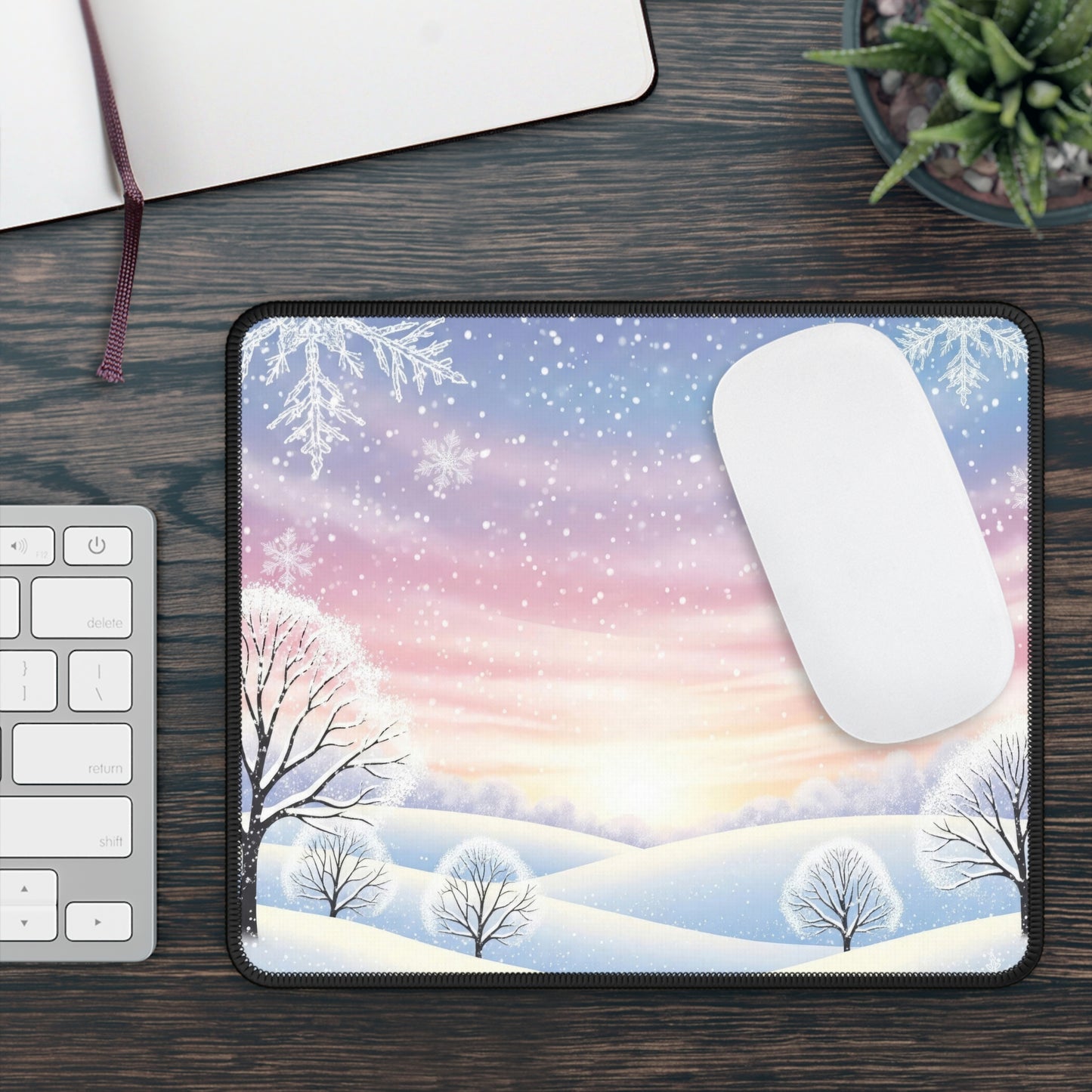 Pastel Winter Wonderland Mouse Pad