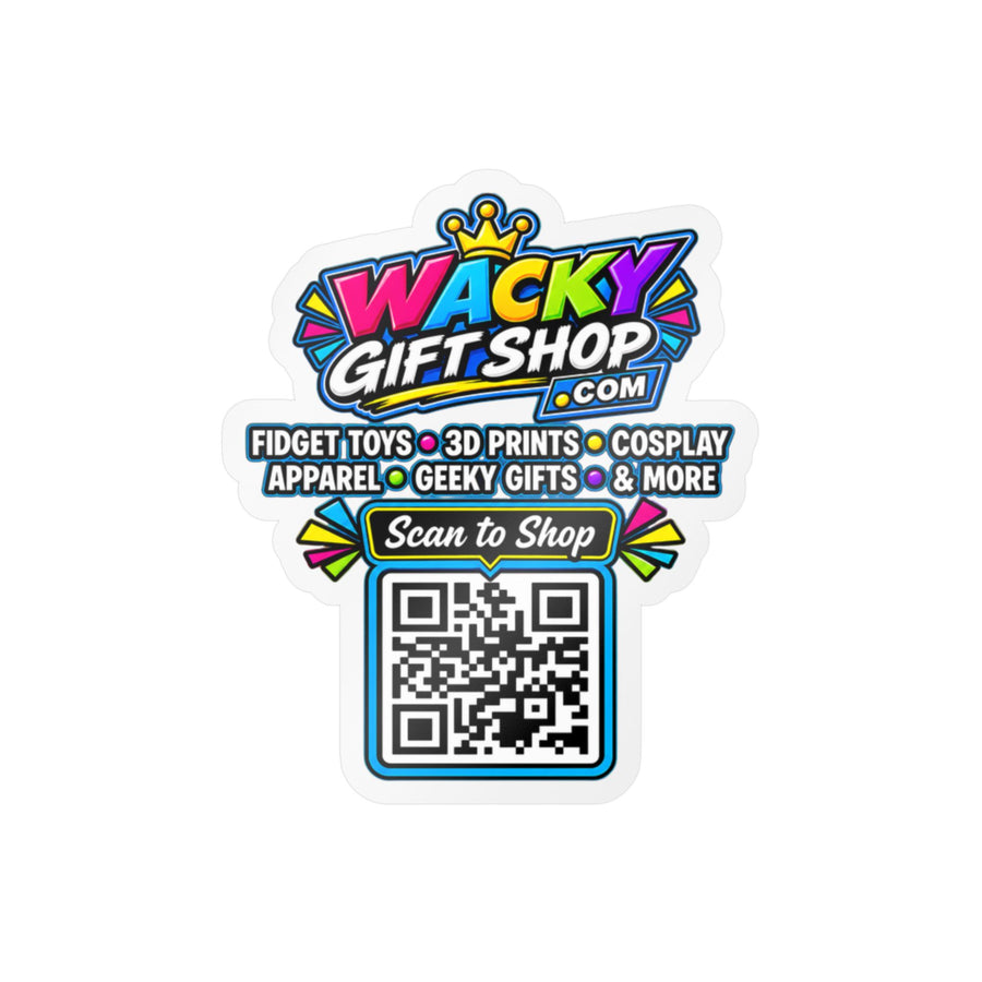 Scan to Shop WackyGiftShop.com QR Code Kiss-Cut Vinyl Sticker