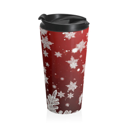 Crimson Snowfall Travel Mug