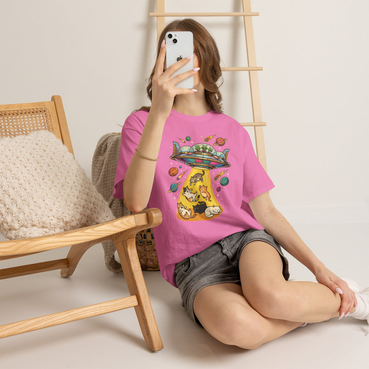 Alien Cat Abduction T-Shirt