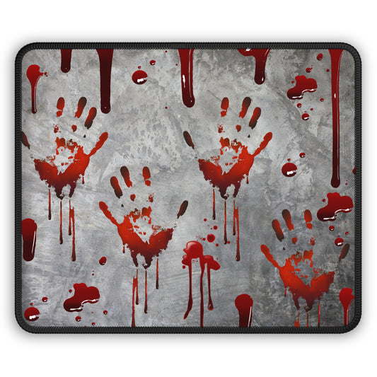 Bloody Handprints Horror Gaming Mouse Pad – 9x7 Neoprene Desk Mat for Gamers and Halloween Thrill Seekers 🩸🖤