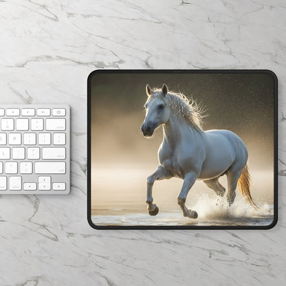 White Horse Elegance Mouse Pad