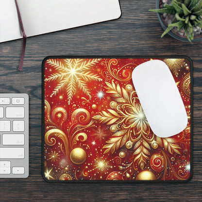 Elegant Christmas Snowflake Mouse Pad