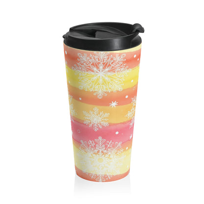 Sunset Snowflake Travel Mug