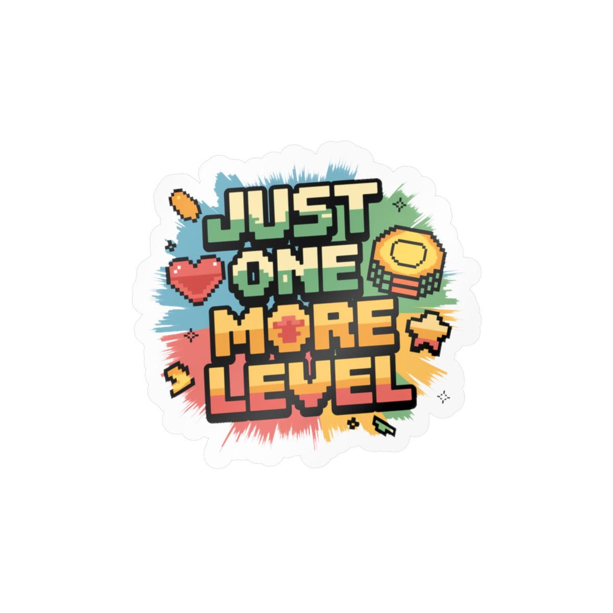 Just One More Level Gamer Kiss-Cut Vinyl Sticker