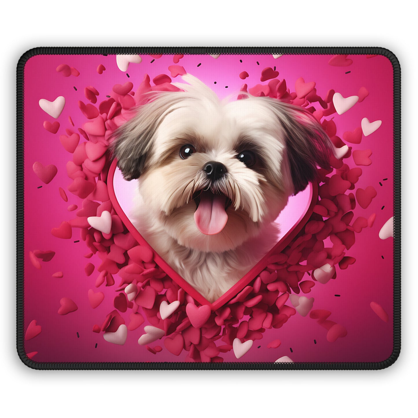 Puppy Love Hearts Mouse Pad