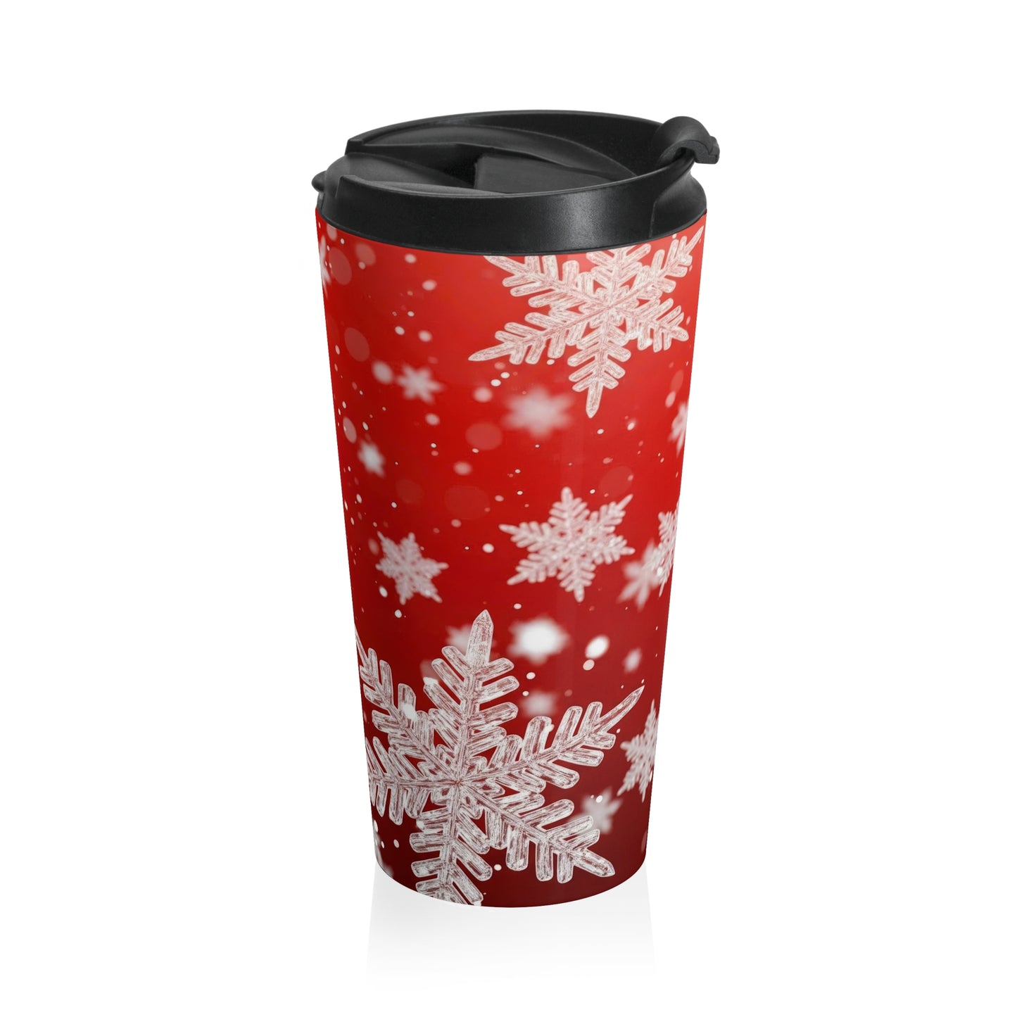 Crimson Snowfall Travel Mug