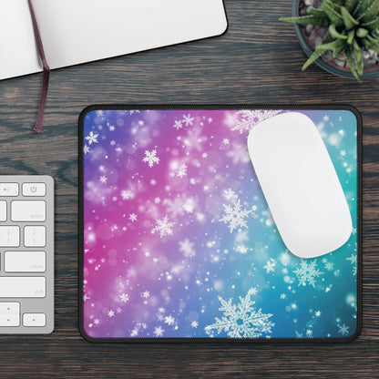 Aurora Snowfall Glow Mouse Pad