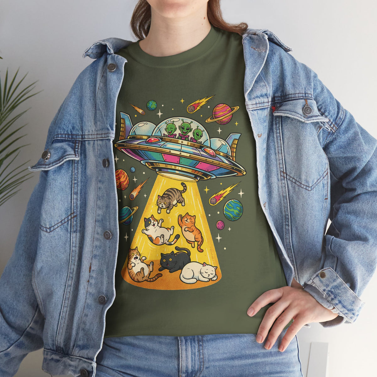Alien Cat Abduction T-Shirt
