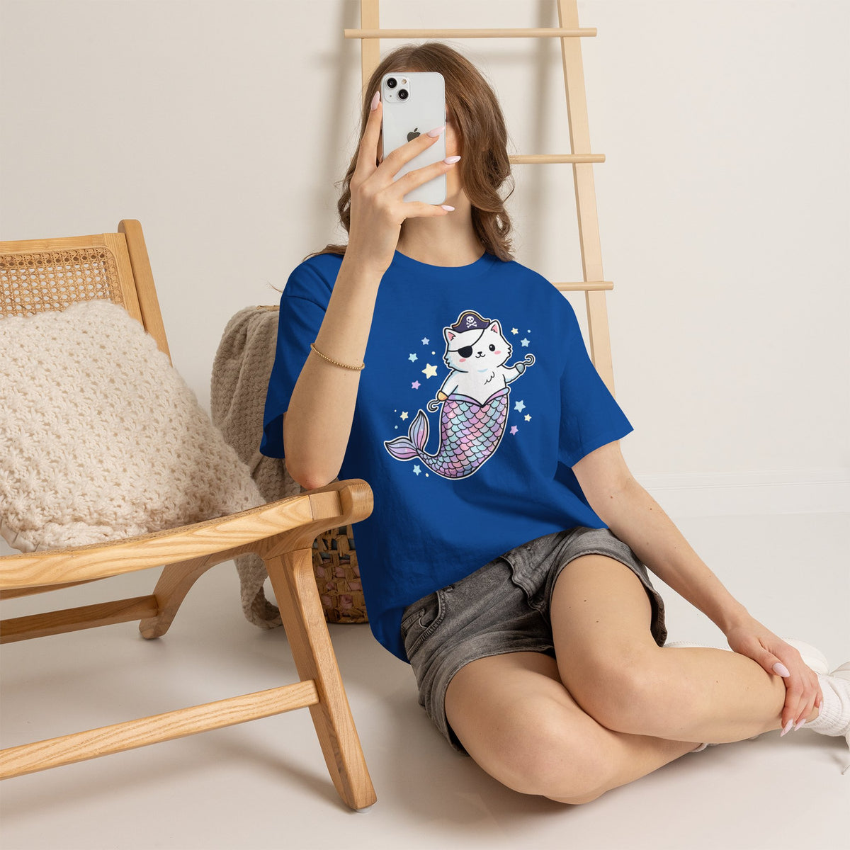 Pirate Mermaid Cat T-Shirt