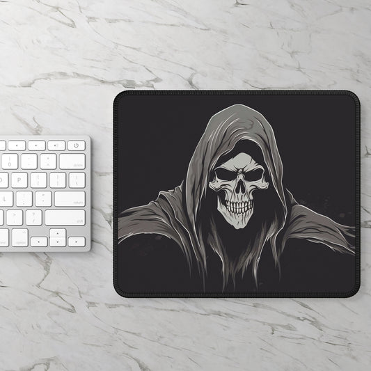 Grim Reaper Hooded Skull Mouse Pad