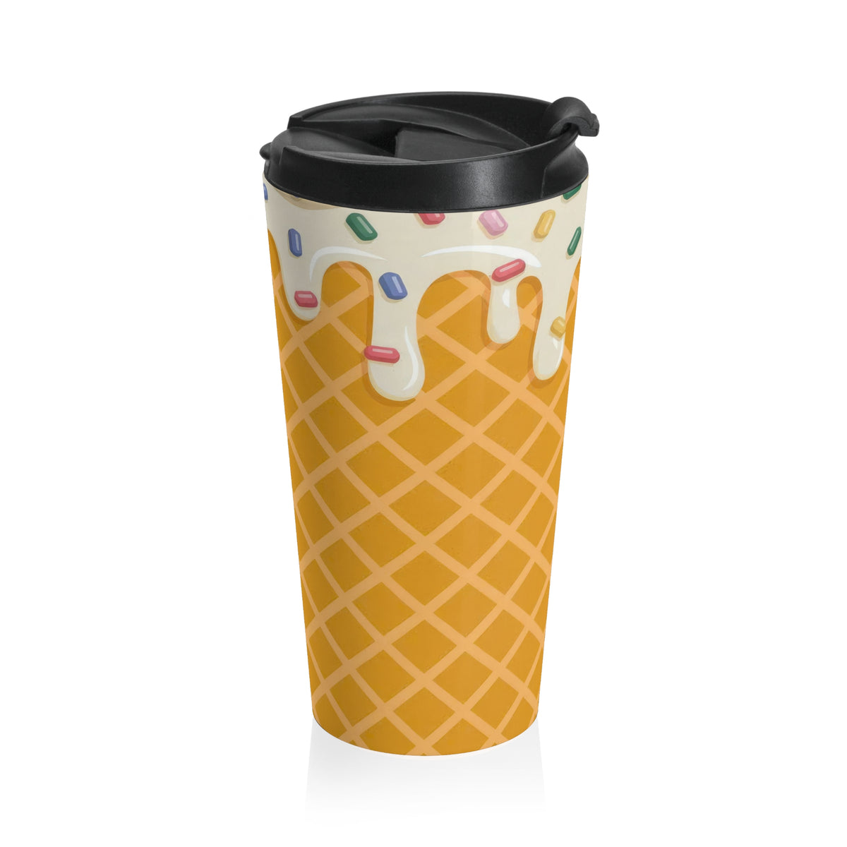 Sprinkled Waffle Cone Stainless Steel Travel Mug