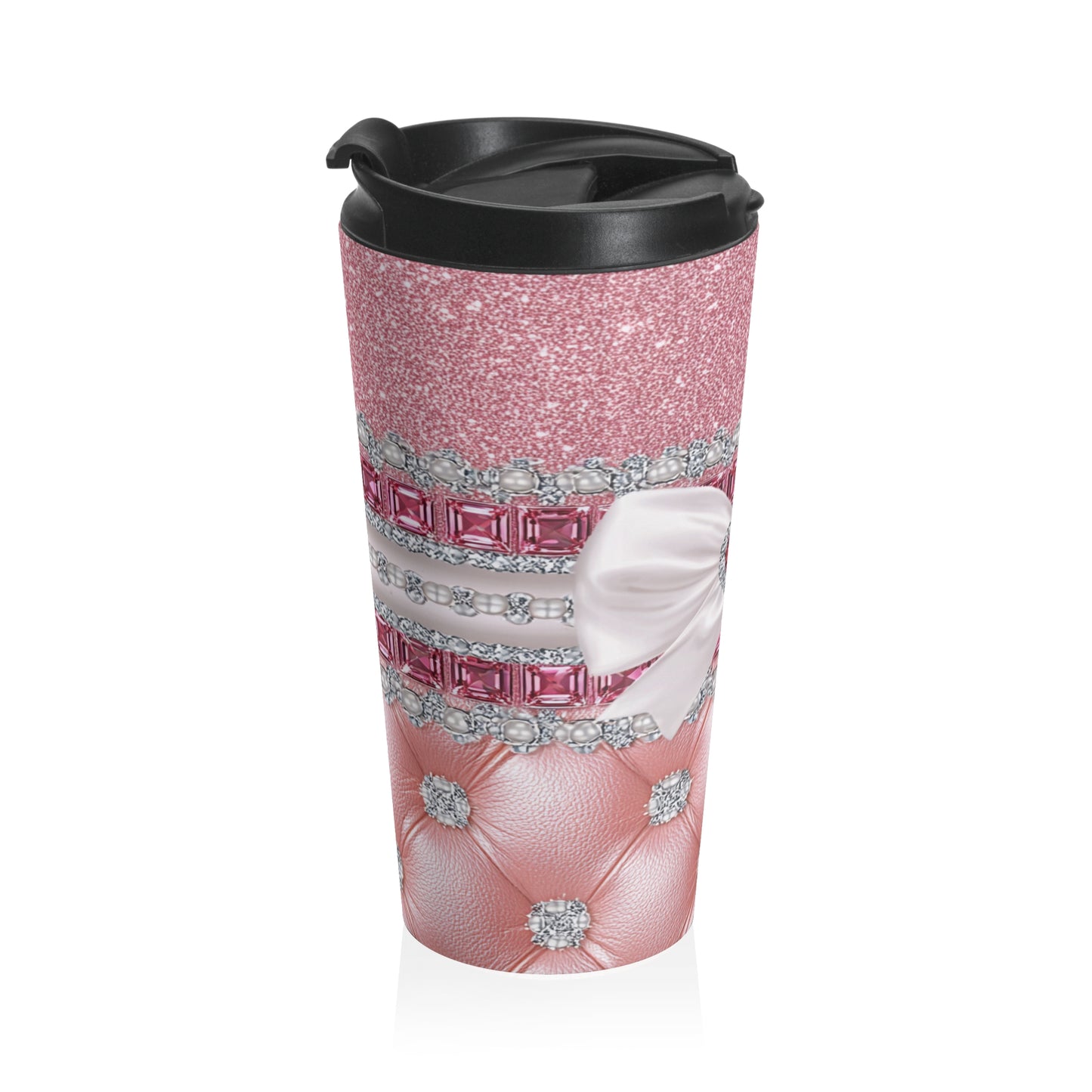 Pink Glam Bow Travel Mug