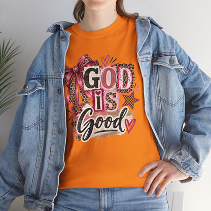 God Is Good Leopard Bow Christian T-Shirt