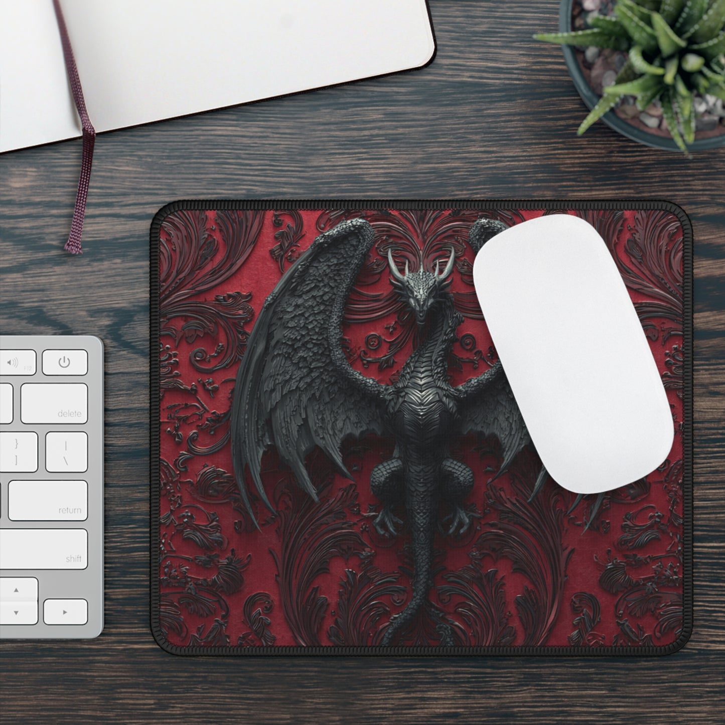 Obsidian Wing Dragon Mouse Pad