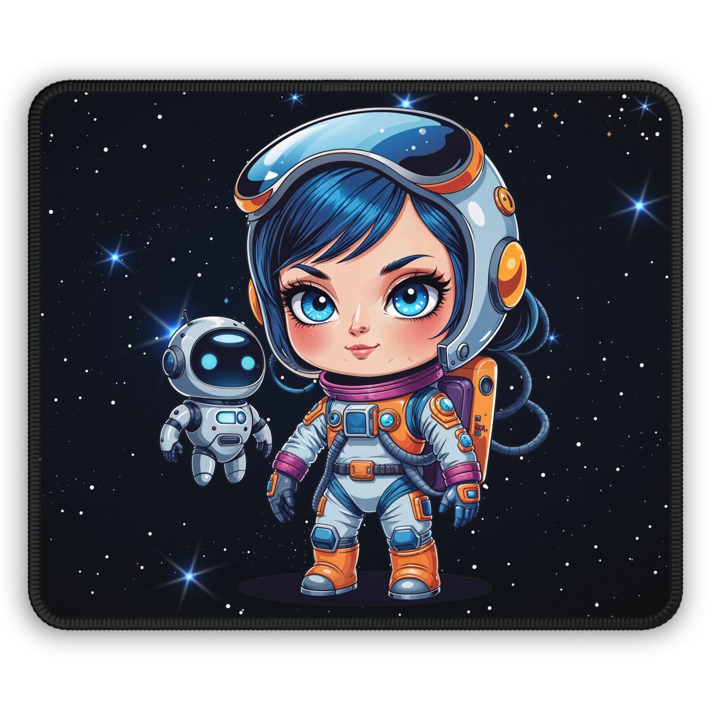 Little Astronaut and Robot Mouse Pad