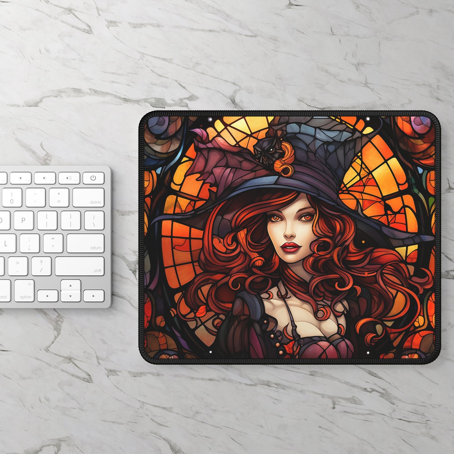 Enchanted Autumn Witch Mouse Pad