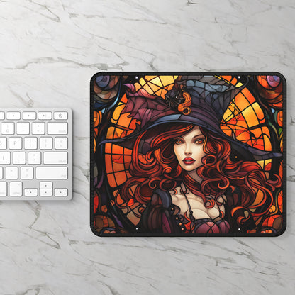 Enchanted Autumn Witch Mouse Pad