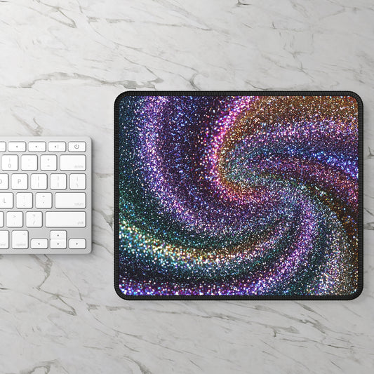 Cosmic Glitter Swirl Mouse Pad