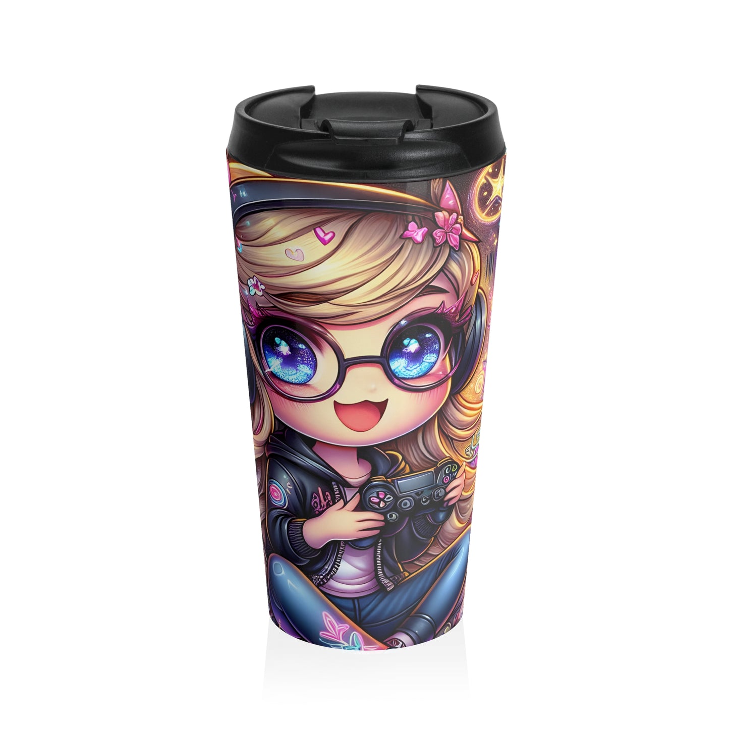Chibi Gamer Girl Travel Mug