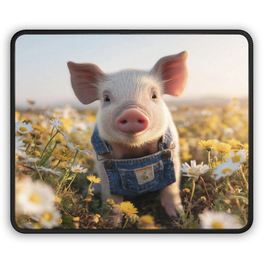 Sunflower Field Piglet Mouse Pad