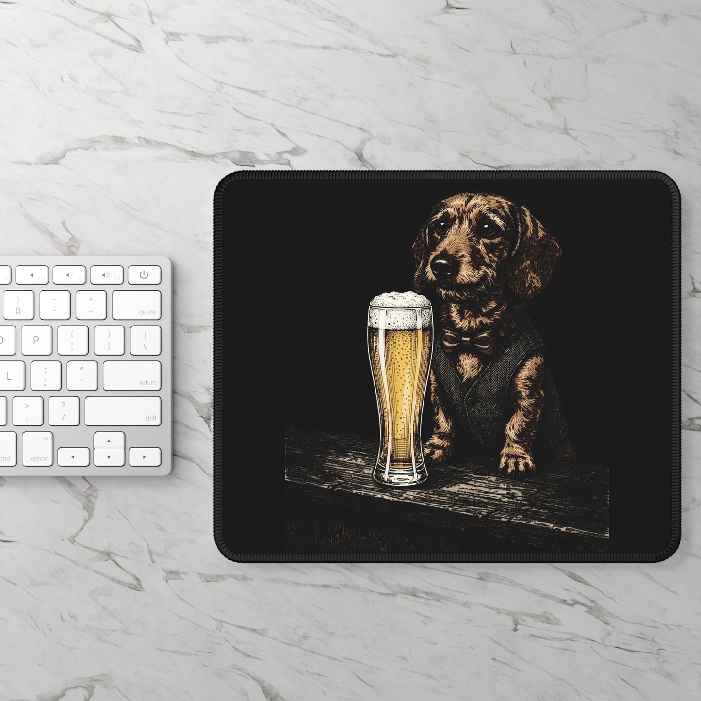 Dapper Dachshund at the Pub Mouse Pad