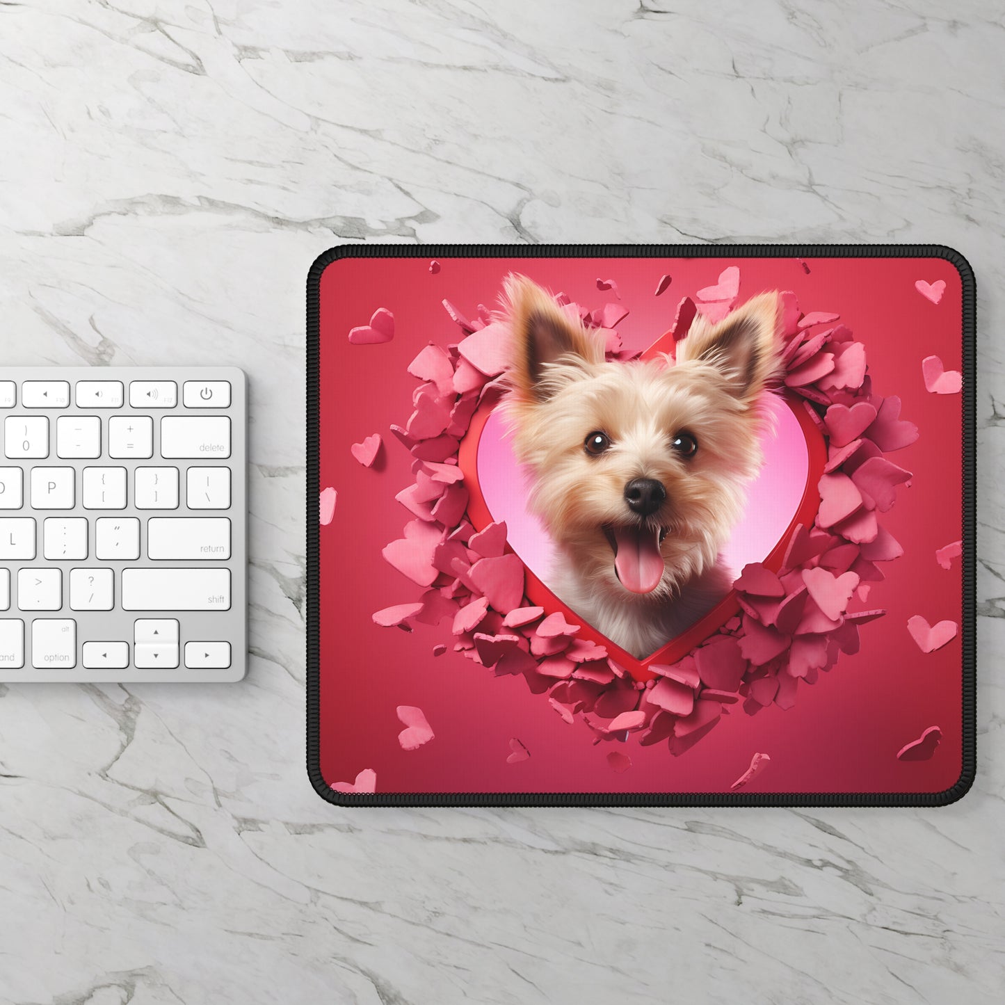 Puppy Love Hearts Mouse Pad