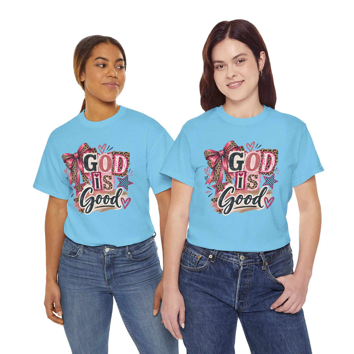 God Is Good Leopard Bow Christian T-Shirt
