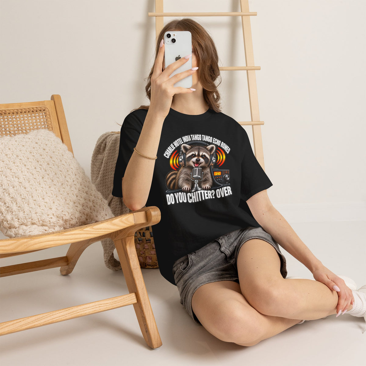 Do You Chitter? Over Raccoon Ham Radio T-Shirt