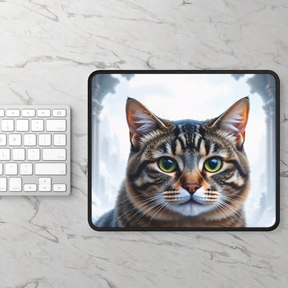 Regal Green-Eyed Cat Mouse Pad
