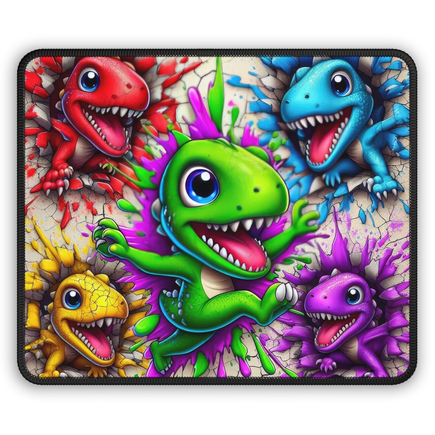 Color Splash Baby Dinosaur Mouse Pad