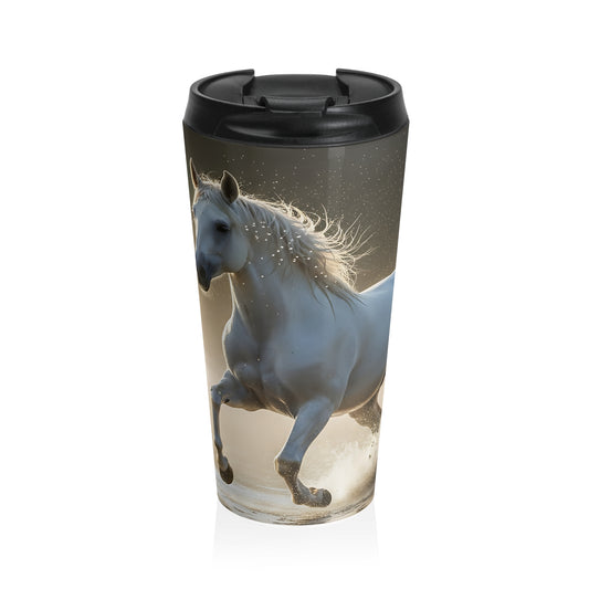 Wild White Stallion Travel Mug