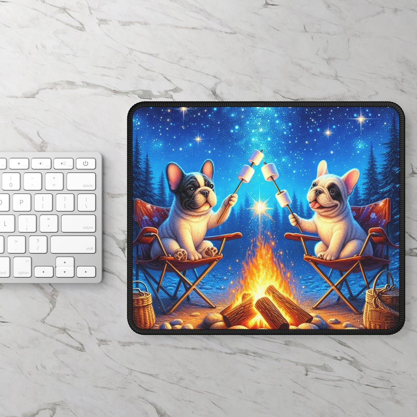 Campfire Marshmallow Pups Mouse Pad