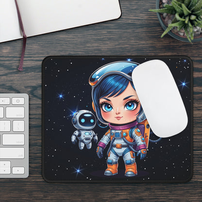 Little Astronaut and Robot Mouse Pad