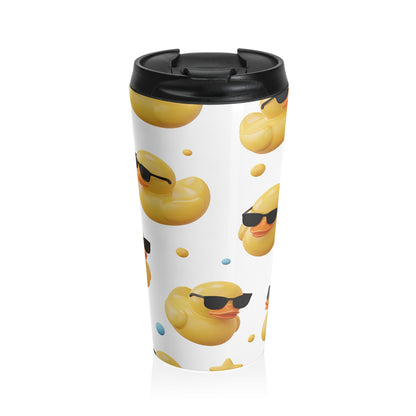 Too Cool to Quack Rubber Duck Stainless Steel Travel Mug