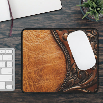Western Tooled Leather Mouse Pad