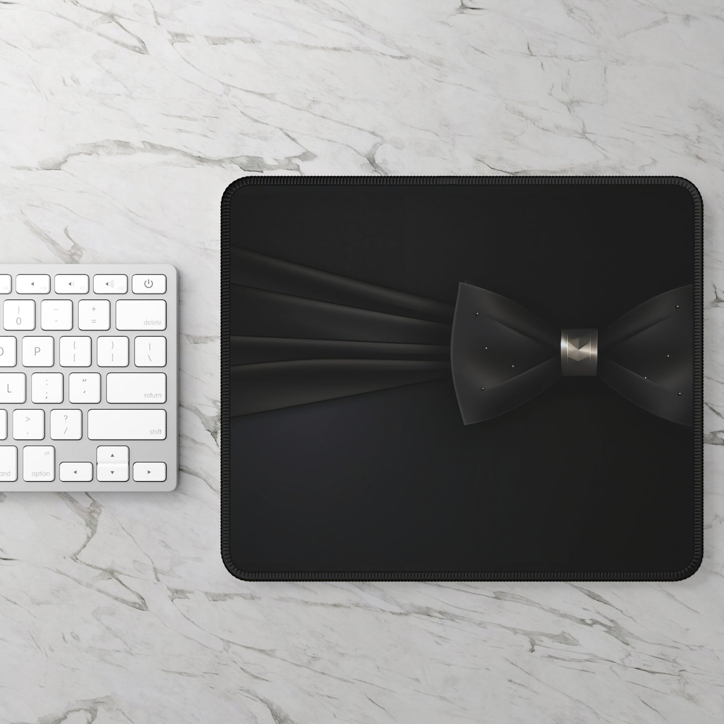 Elegant Black Bow Tie Mouse Pad