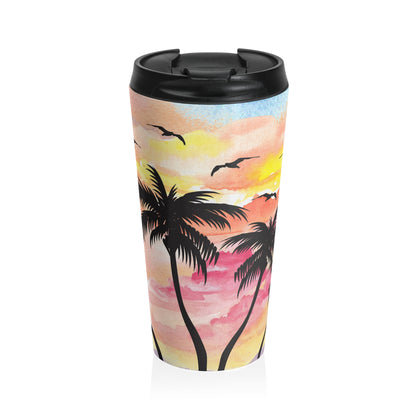 Tropical Sunset Stainless Steel Travel Mug