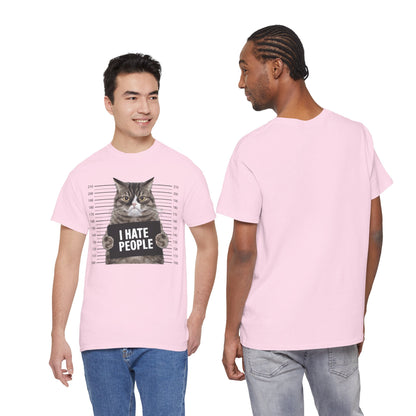 I Hate People Cat Mugshot T-Shirt